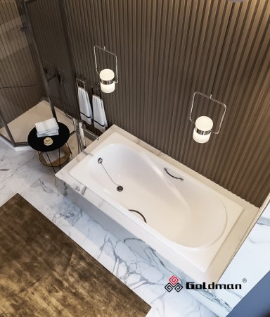 Чугунная ванна Goldman Elegant 150x75 с ручками