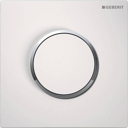 Ручной пневмопривод смыва Geberit Sigma 10 рамка белая/кнопка белая/кольцо хром