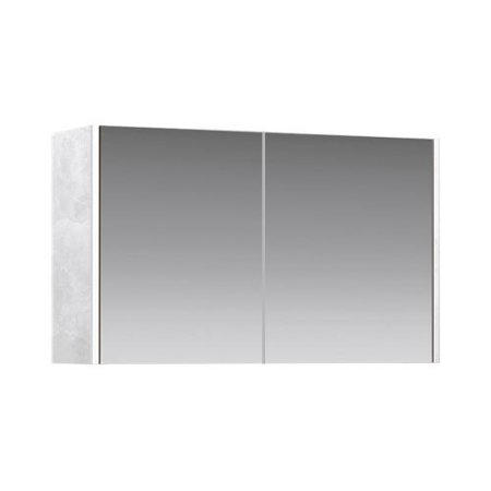 Шкаф-зеркало Aqwella Mobi 120см бетон светлый MOB0412