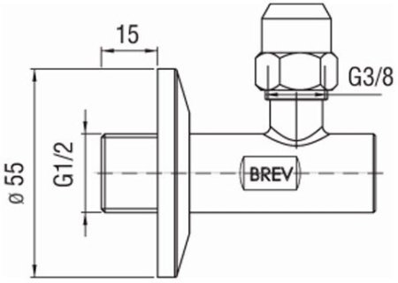 Угловой кран с фильтром Nobili 1/2 для смесителя (хром)