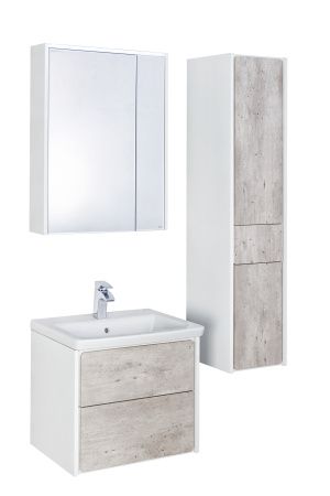 Шкаф-зеркало Roca Ronda 60см бетон/белый матовый