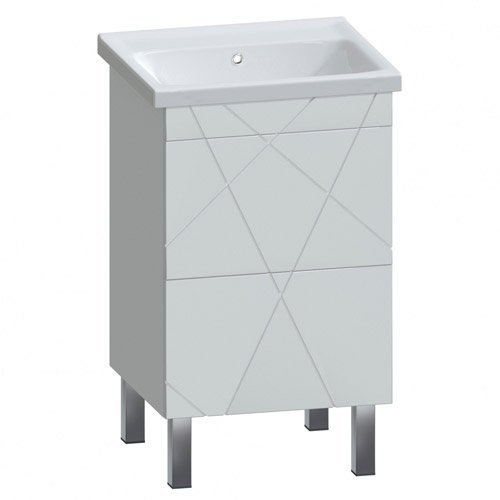 Тумба с раковиной Vigo Geometry 50 белый глянец