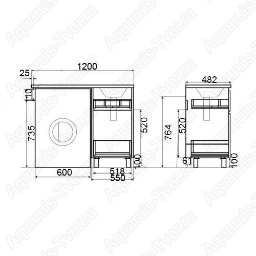 Тумба с раковиной эстет dallas luxe 120