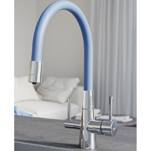 Смеситель Lemark Comfort LM3075C-SkyBlue для кухни с переключателем на фильтр