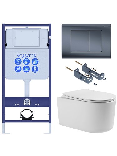 Инсталляция Aquatek с унитазом Aquatek Мия SET AQUATEK МИЯ Т-033 4в1