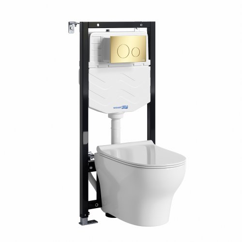 Инсталляция WasserKRAFT Aller с унитазом WasserKRAFT Berkel с микролифтом 10TLT.010.ME.PG02.H001