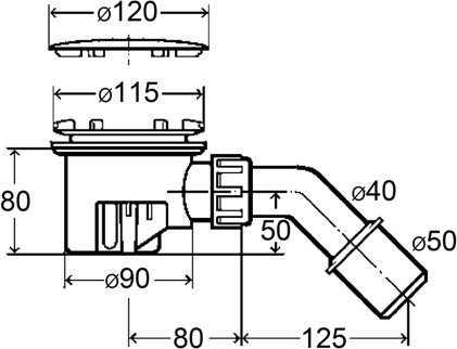 Сифон для душевого поддона Viega Tempoplex (для отв. 90мм)