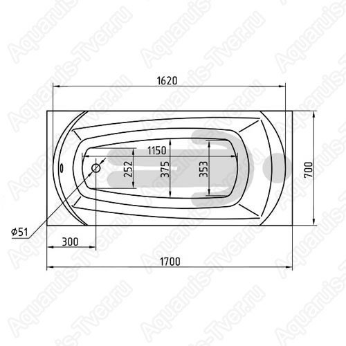 Акриловая ванна 1Marka Elegance 170x70 Акриловая ванна 1Marka Elegance 170x70