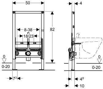 Инсталляция для биде Geberit Duofix H82