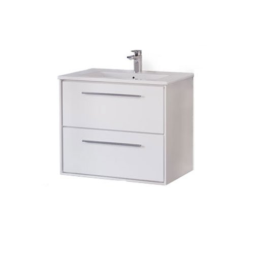 Тумба c раковиной Raval Frame 60 белый глянец