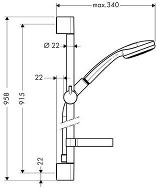 Душевой гарнитур Hansgrohe Croma Unica'C 100 27724000