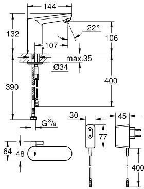 Смеситель для раковины Grohe Eurosmart Cosmopolitan E 36325001