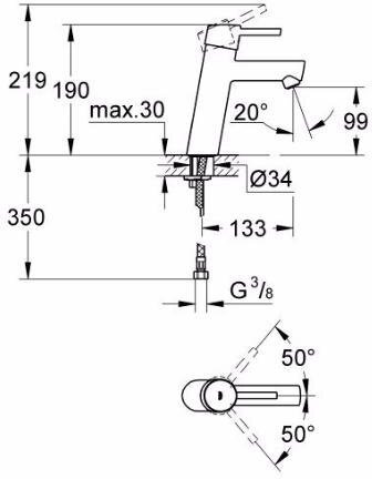 Смеситель Grohe Concetto для раковины 23451001