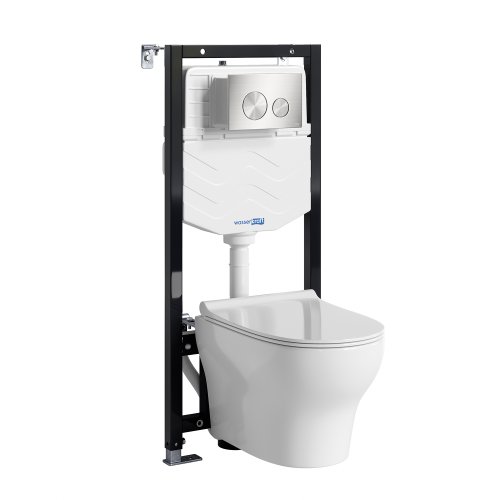 Инсталляция WasserKRAFT Aller с унитазом WasserKRAFT Berkel с микролифтом 10TLT.010.ME.BN02.H001