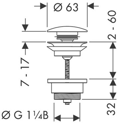 Донный клапан Hansgrohe Клик-Клак 50100000