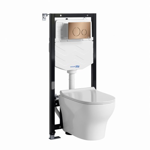 Инсталляция WasserKRAFT Aller с унитазом WasserKRAFT Berkel с микролифтом 10TLT.010.ME.RG02.H001