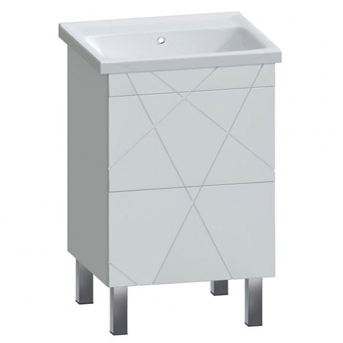 Тумба с раковиной Vigo Geometry 60 белый глянец