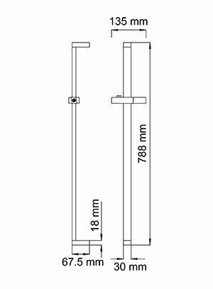 Штанга для душа WasserKRAFT A037 78см (хром)