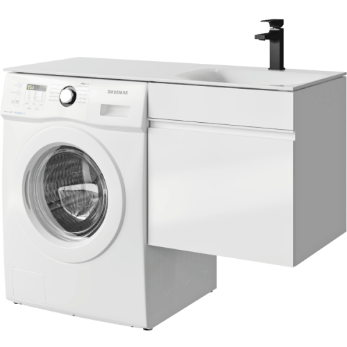 Тумба с раковиной Aqwella Duet 115 (R) белый глянец DU01051
