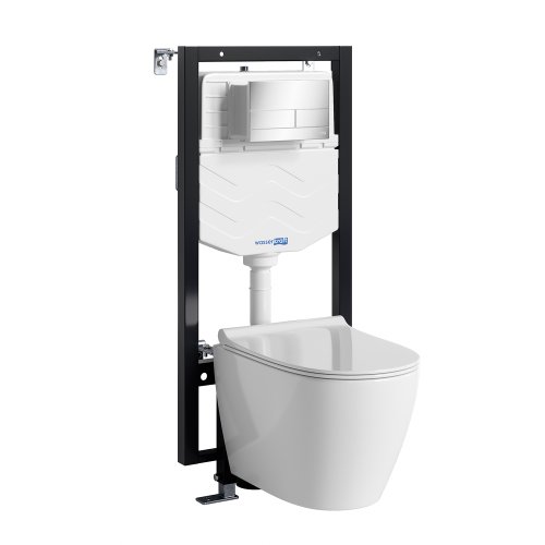 Инсталляция WasserKRAFT Vils с унитазом WasserKRAFT Mindel с микролифтом 56TLT.010.ME.CH04.H002