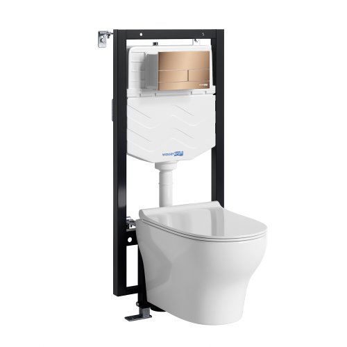 Инсталляция WasserKRAFT Vils с унитазом WasserKRAFT Berkel с микролифтом 56TLT.010.ME.RG04.H001