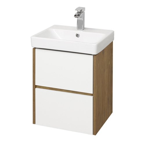 Тумба с раковиной Aquaton Сканди 45 дуб рустикальный/белый глянец