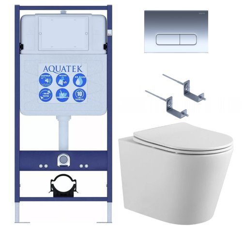 Инсталляция Aquatek с унитазом Aquatek Вега с микролифтом SET AQUATEK ВЕГА cmp-016