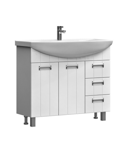 Тумба с раковиной Vigo Diana 105см белый глянец tn.DIA.STI.100.2D.3Y