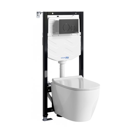 Инсталляция WasserKRAFT Aller с унитазом WasserKRAFT Mindel с микролифтом 10TLT.010.ME.MB02.H002