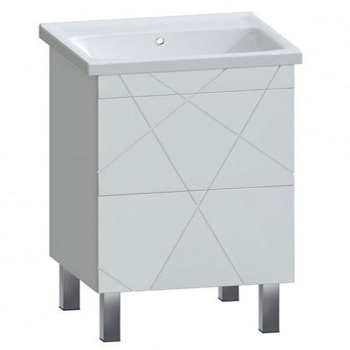 Тумба с раковиной Vigo Geometry 70 белый глянец