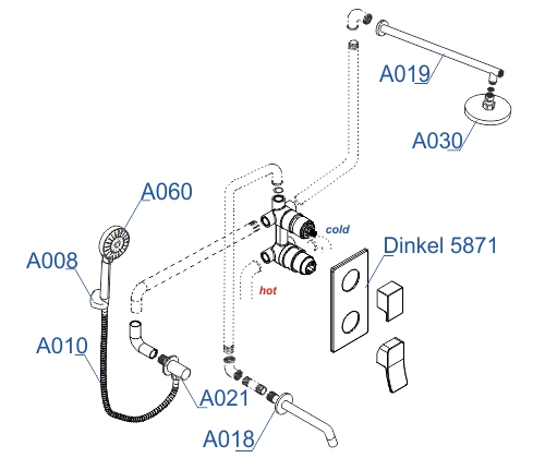 Душевая система WasserKRAFT Dinkel A175819 Душевая система WasserKRAFT Dinkel A175819