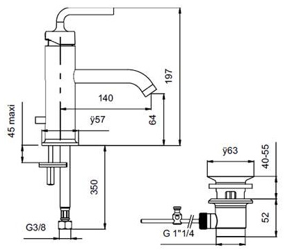 Смеситель для раковины Jacob Delafon Purist  E14402-4A-CP