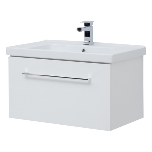 Тумба с раковиной Dreja Big Inn 80 77.0203W белый глянец