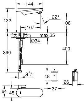 Смеситель для раковины Grohe Eurosmart Cosmopolitan E 36327001