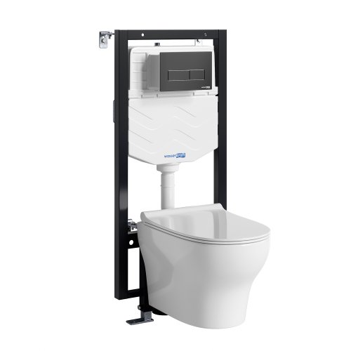 Инсталляция WasserKRAFT Vils с унитазом WasserKRAFT Berkel с микролифтом 56TLT.010.ME.MB03.H001