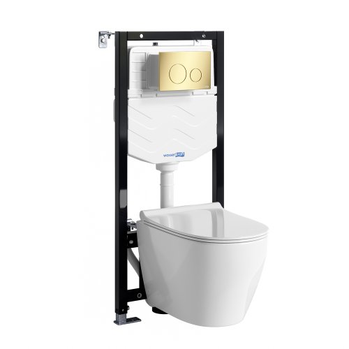 Инсталляция WasserKRAFT Aller с унитазом WasserKRAFT Mindel с микролифтом 10TLT.010.ME.PG02.H002
