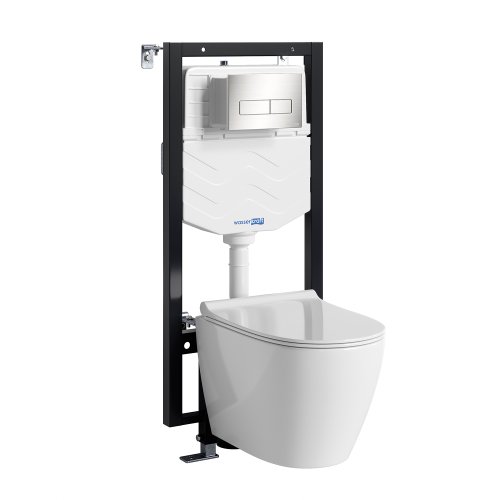Инсталляция WasserKRAFT Vils с унитазом WasserKRAFT Mindel с микролифтом 56TLT.010.ME.BN03.H002