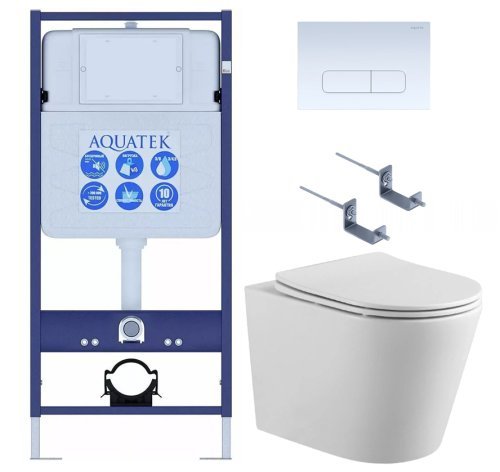 Инсталляция Aquatek с унитазом Aquatek Вега с микролифтом SET AQUATEK ВЕГА cmp-013