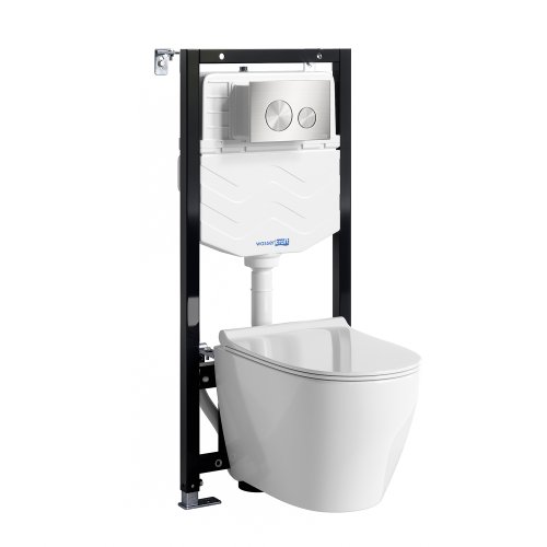 Инсталляция WasserKRAFT Aller с унитазом WasserKRAFT Mindel с микролифтом 10TLT.010.ME.BN02.H002
