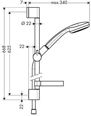 Душевой гарнитур Hansgrohe Croma Unica'C 100 27717000