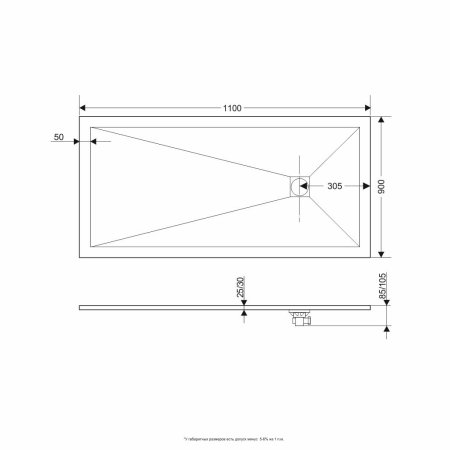 Поддон Grossman GR-S190110Q белый 90x110