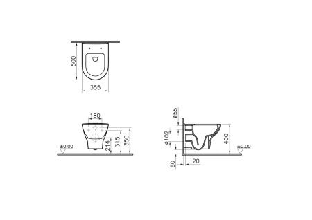 Унитаз подвесной Vitra Zentrum 5795B003-6077