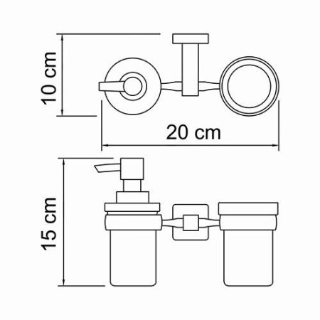 Дозатор для жидкого мыла со стаканом WasserKRAFT Lippe K-6589