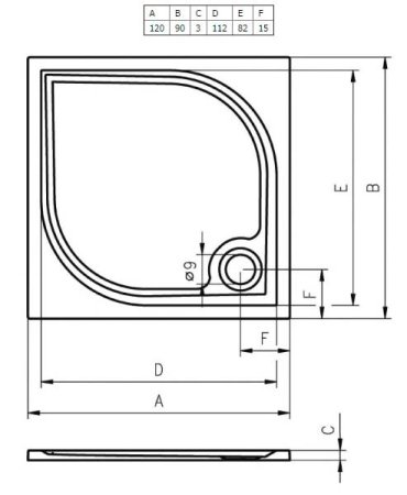 Душевой поддон Riho Kolping DB34 120x90