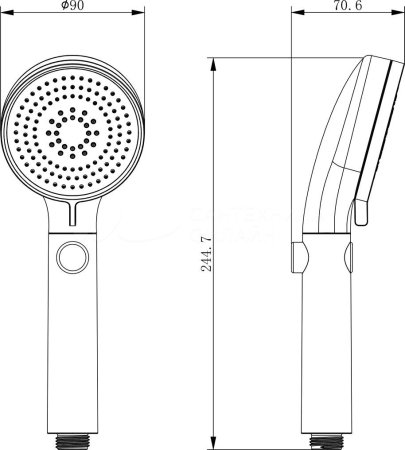Ручная лейка Lemark d9см LM0818СW