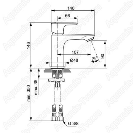 Смеситель Ideal Standard Connect Air для раковины без донного клапана