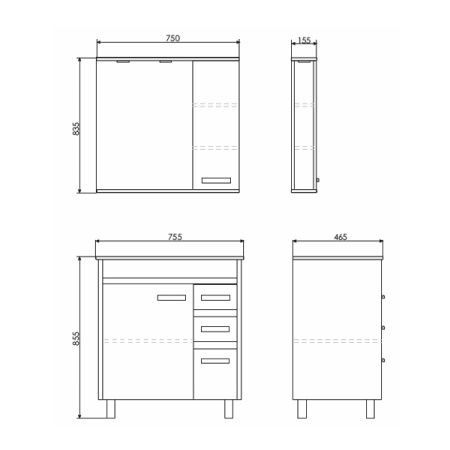 Шкаф-зеркало Comforty Марио-75 сосна лоредо 00003121624CF