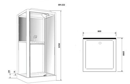 Душевая кабина Grossman Alba GR-222 100x80 GR222