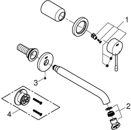 Смеситель Grohe Essence+ для раковины настенный (внешняя часть) 19967001