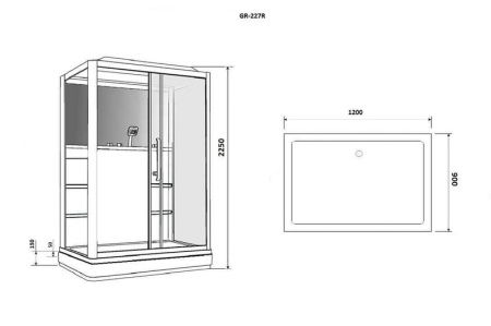Душевая кабина Grossman Alba GR-227R 120х90 (R) GR227R